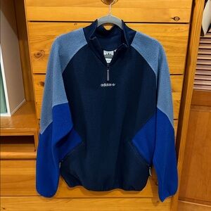 Vintage Adidas Two-Tone Blue Fleece Pullover